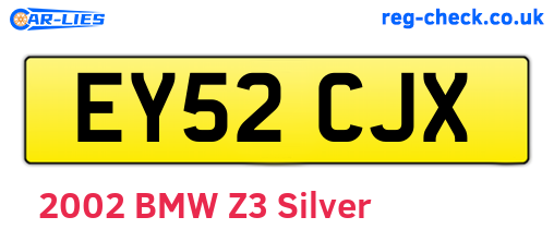 EY52CJX are the vehicle registration plates.