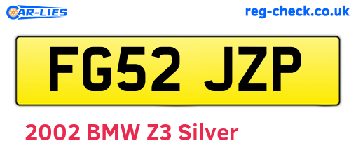 FG52JZP are the vehicle registration plates.