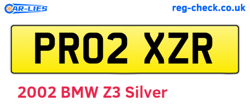 PR02XZR are the vehicle registration plates.