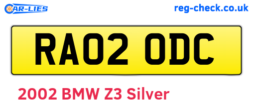 RA02ODC are the vehicle registration plates.
