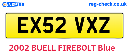 EX52VXZ are the vehicle registration plates.