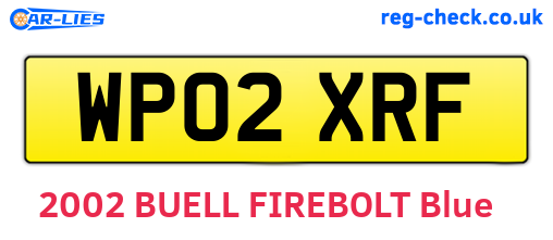 WP02XRF are the vehicle registration plates.