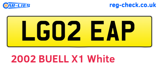 LG02EAP are the vehicle registration plates.