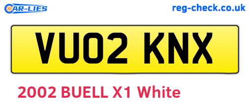 VU02KNX are the vehicle registration plates.