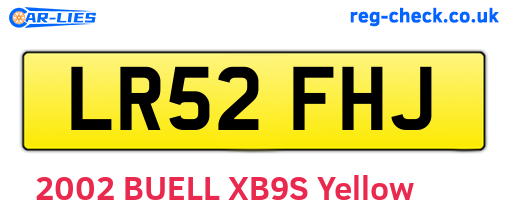 LR52FHJ are the vehicle registration plates.