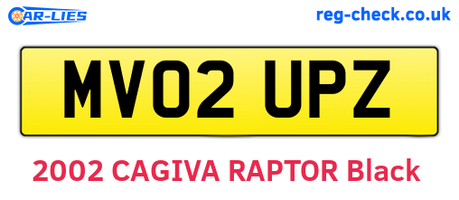 MV02UPZ are the vehicle registration plates.