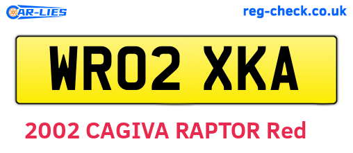 WR02XKA are the vehicle registration plates.