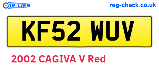 KF52WUV are the vehicle registration plates.