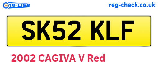 SK52KLF are the vehicle registration plates.