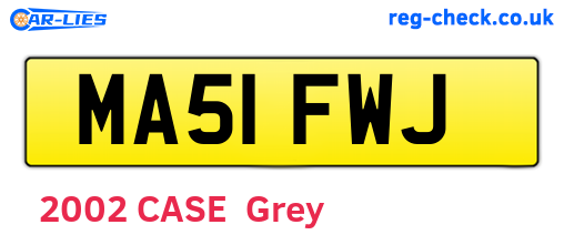 MA51FWJ are the vehicle registration plates.