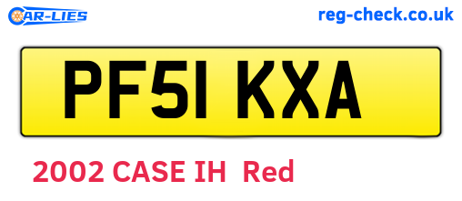 PF51KXA are the vehicle registration plates.