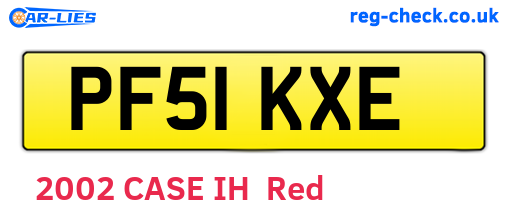 PF51KXE are the vehicle registration plates.