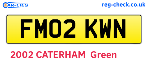 FM02KWN are the vehicle registration plates.