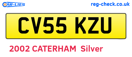 CV55KZU are the vehicle registration plates.