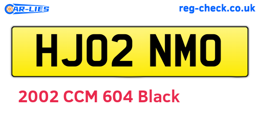 HJ02NMO are the vehicle registration plates.