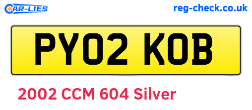 PY02KOB are the vehicle registration plates.