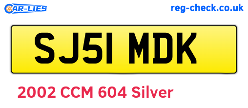 SJ51MDK are the vehicle registration plates.