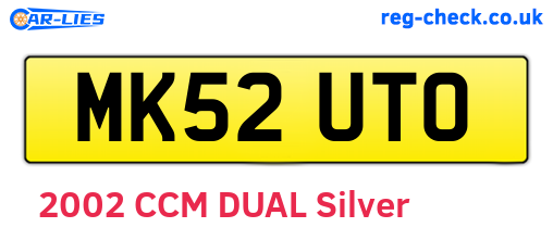 MK52UTO are the vehicle registration plates.