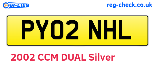 PY02NHL are the vehicle registration plates.