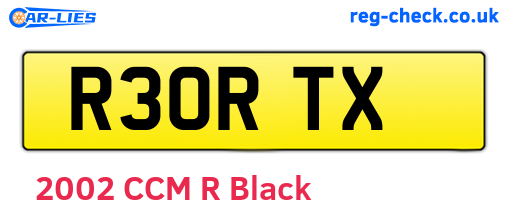 R30RTX are the vehicle registration plates.
