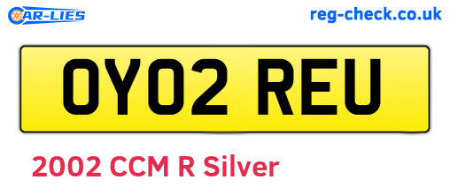 OY02REU are the vehicle registration plates.