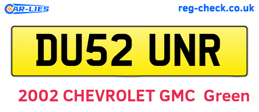 DU52UNR are the vehicle registration plates.