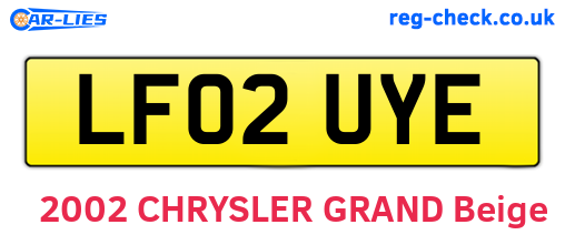 LF02UYE are the vehicle registration plates.