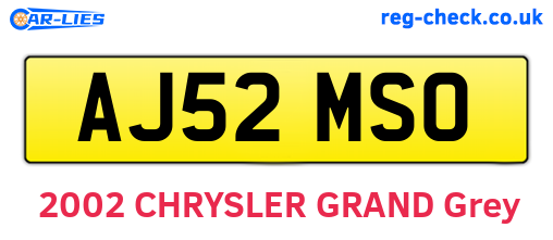 AJ52MSO are the vehicle registration plates.