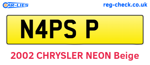 N4PSP are the vehicle registration plates.