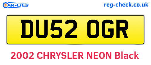 DU52OGR are the vehicle registration plates.