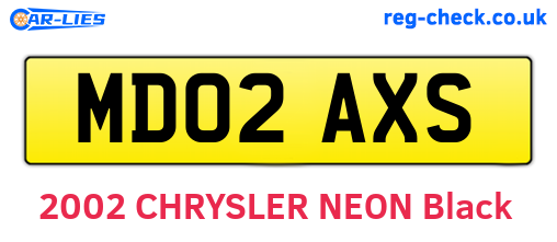 MD02AXS are the vehicle registration plates.