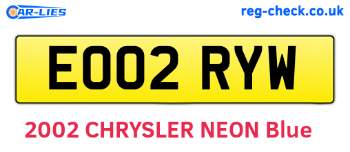 EO02RYW are the vehicle registration plates.