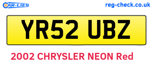 YR52UBZ are the vehicle registration plates.