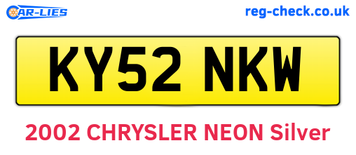 KY52NKW are the vehicle registration plates.