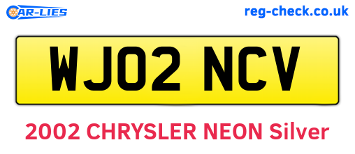 WJ02NCV are the vehicle registration plates.
