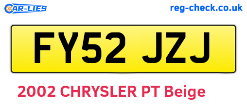 FY52JZJ are the vehicle registration plates.
