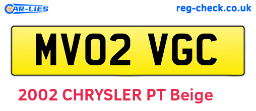 MV02VGC are the vehicle registration plates.