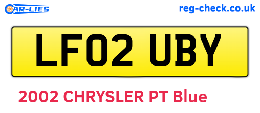 LF02UBY are the vehicle registration plates.