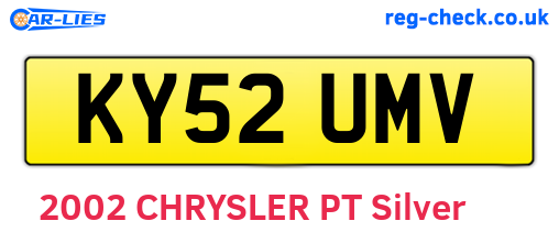 KY52UMV are the vehicle registration plates.