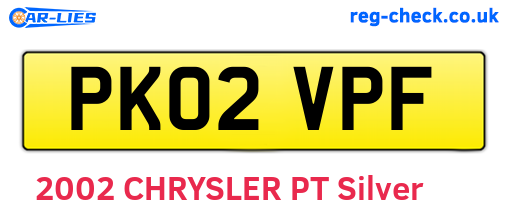 PK02VPF are the vehicle registration plates.