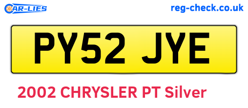 PY52JYE are the vehicle registration plates.