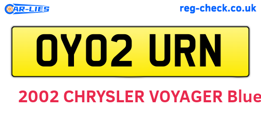 OY02URN are the vehicle registration plates.
