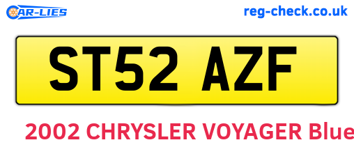 ST52AZF are the vehicle registration plates.