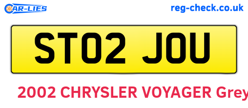 ST02JOU are the vehicle registration plates.