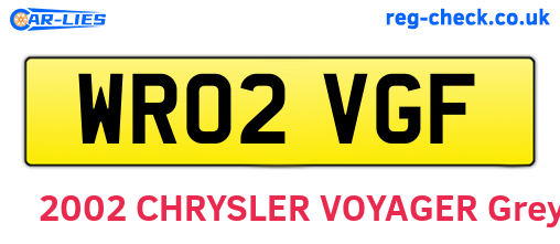 WR02VGF are the vehicle registration plates.