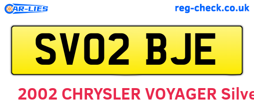 SV02BJE are the vehicle registration plates.