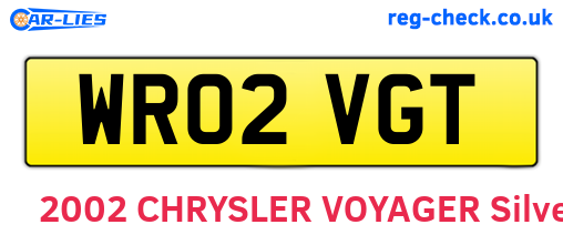 WR02VGT are the vehicle registration plates.