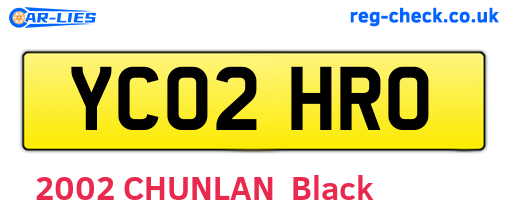 YC02HRO are the vehicle registration plates.