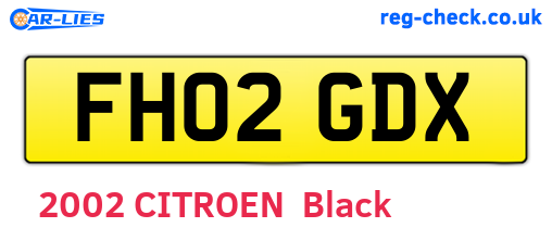 FH02GDX are the vehicle registration plates.