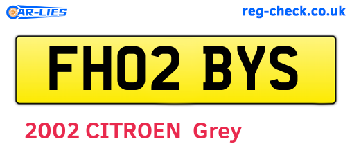 FH02BYS are the vehicle registration plates.